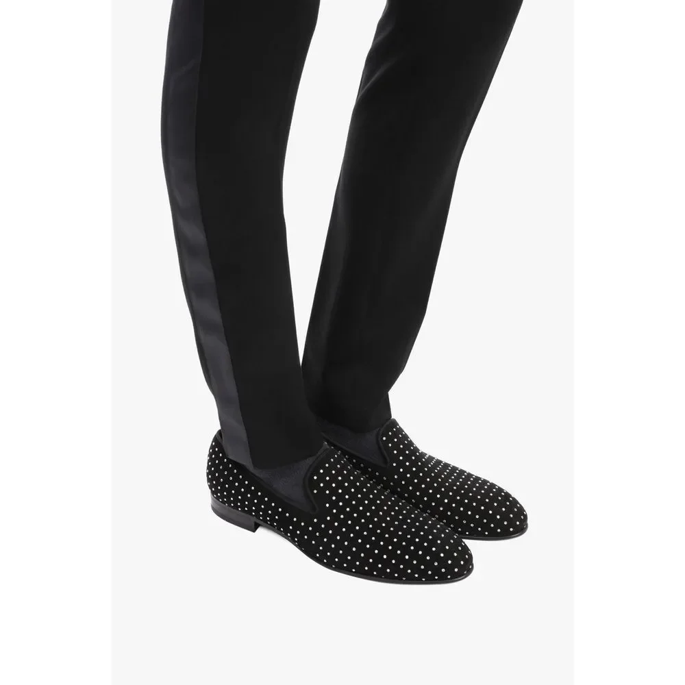 BALMAIN Matt Suede Crystal/Rhinestone Embellished/Studded Loafer/Shoes~EU44~$980 - Picture 3 of 9